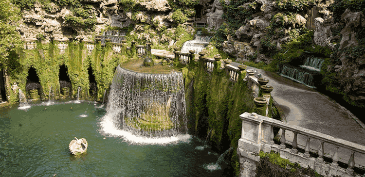 Villa d’Este gardens and fountains in Tivoli