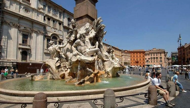 Fountain of Four Rivers in  Rome