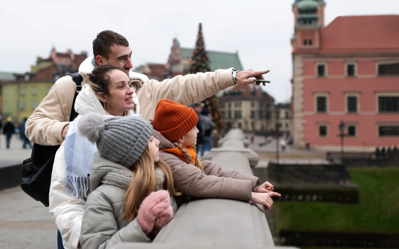 Family enjoying trip in italy