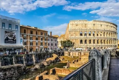 Ancient Colosseum landmark in Rome, Italy
